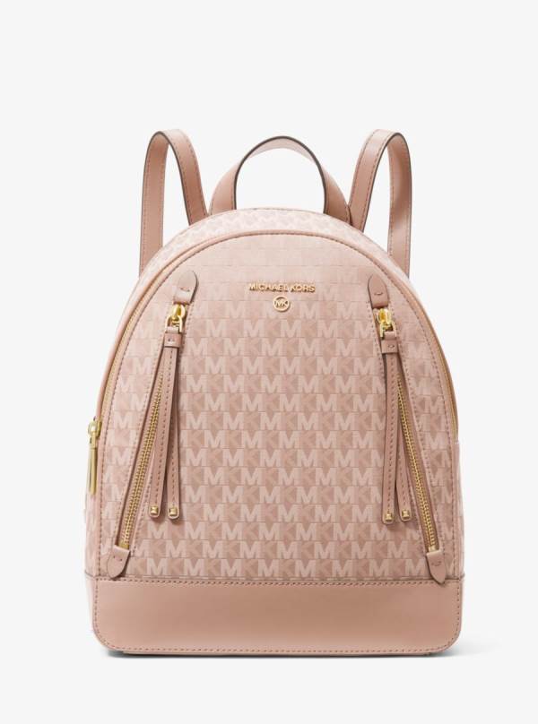 Damske Batohy Michael Kors Brooklyn Medium Logo Jacquard Ruzove Biele - Kabelky Michael Kors Nejlevnejsi | AVKPU-1748